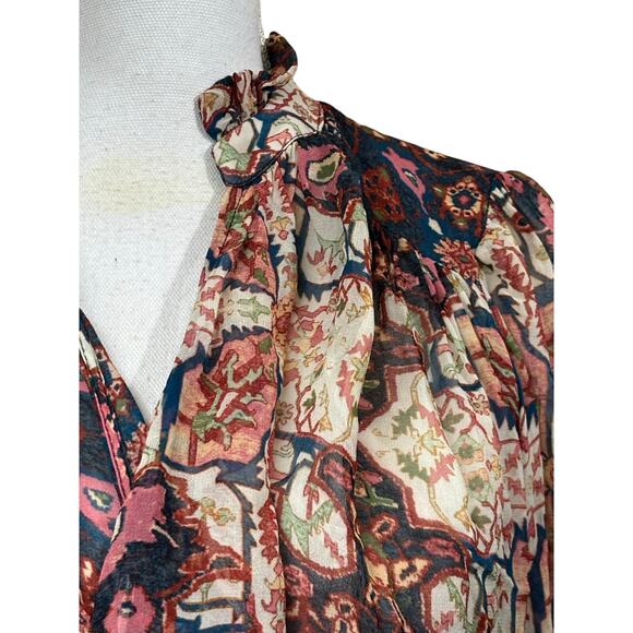 By Anthropologie Victoria sheer floral top, romantic, bohemian, eclectic - Picture 4 of 6